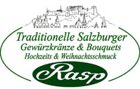 Besuchen Sie unser Verkaufsgeschä. Traditionelle Salzburger Gewürzkränze und Bouquets, Hochzeitsschmuck und Weihnachtsschmuck.